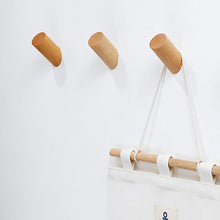 Load image into Gallery viewer, Natural Wood Clothes Hanger Wall Mounted Coat Hook Decorative Key Holder Hat Scarf Handbag Storage Hanger Bathroom Rack New Simple Modern Solid Wood Hook Wall Hanging Decoration