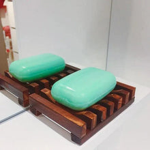 Load image into Gallery viewer, Natural Wooden Soap Dish Wood Soap Tray Holder Storage Soap Rack Plate Box Container For Bath Shower Plate Bathroom Wooden Soap Dish Soap Saver Holder Soap Tray for Bathroom Shower Rectangular Sink Drainer Hand Craft for Soap Sponges And More