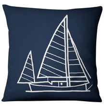 将图片加载到图库查看器,Navigation Navy Blue Nautical Shell Starfish Linen Pillow Cover Blue Anchor Navigation Anchor Sailboat Pillowcase Marine Cushion Cover Sofa Home Decorative Cushion Cover For Home