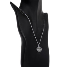 将图片加载到图库查看器,Custom Black Mandala Personalized Name Silver Plated Chain Necklace