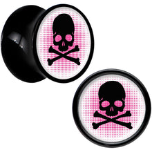 将图片加载到图库查看器,Black Acrylic Pink Black Skull Saddle Plug Set 00G