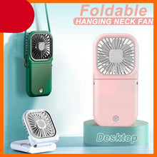 将图片加载到图库查看器,Neck Hanging Fan Ventilator Foldable USB Adjustable Rechargeable Cooling Mute Power Bank Handheld Portable Desk Fan Portable Fan Portable Mini Fan USB Rechargeable with Power Bank Handheld Fan Desk Adjustable Fan Air Cooler Home Office Outdoor Travel