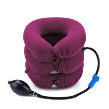 Load image into Gallery viewer, Neck Pillow Home Office Travel Pillow 3-layered Air Inflatable Vertebra Auxiliary Tools Neck Support Assistant Pillow Air Adjustable and Inflatable Neck Pillow Comfort Neck Travel Pillow Airplane Pillow Cervical Neck Pillow for Kids Adults