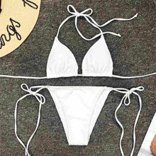 将图片加载到图库查看器,Neon Pink Bikini Women Swimwear Halter Swimsuit Female Two-Pieces Bikini Set Swimwear Halter String Triangle Bikini Sets Bather Bathing Suit Swim