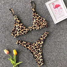 Load image into Gallery viewer, Neon V-bar Underwired Bikini Female Ribbed Swimsuit Women Swimwear Two-pieces Bikini set Push up Bathing Suit