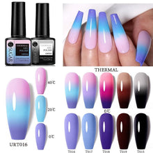 将图片加载到图库查看器,New 2022 Pink Blue Gel Nail Polish UV Color Changing Elegant Luxury Glossy Nail Design For Womens