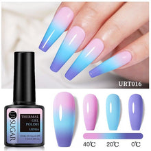 将图片加载到图库查看器,New 2022 Pink Blue Gel Nail Polish UV Color Changing Elegant Luxury Glossy Nail Design For Womens