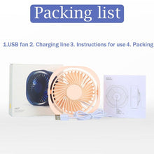 Load image into Gallery viewer, New 360° USB Fan Cooler Cooling Mini Fan Portable 3 Speed Super Mute Cooler for Office Cool Fans Car Home Notebook Laptop Portable Mini Fan for Bedroom Office Desktop
