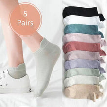 Load image into Gallery viewer, New 5pairs/lot Mixed Colors Ankle Socks Summer Sport Fashion Funny Underwear Women Breathable Soft Combed Out Of Pure Cotton Breathable Socks For Men And Women