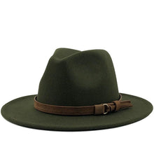 Load image into Gallery viewer, New Adjustable Unisex Wool Fedora Hat Luxury Wide Brim Fedora Floppy Hat Gentleman Elegant Winter Autumn Wide Comfortable Soft Hat Outdoor Wide Brim Hat With Strap