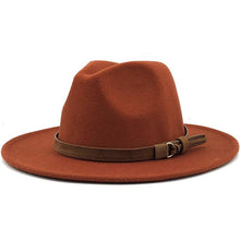 Load image into Gallery viewer, New Adjustable Unisex Wool Fedora Hat Luxury Wide Brim Fedora Floppy Hat Gentleman Elegant Winter Autumn Wide Comfortable Soft Hat Outdoor Wide Brim Hat With Strap
