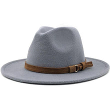 Load image into Gallery viewer, New Adjustable Unisex Wool Fedora Hat Luxury Wide Brim Fedora Floppy Hat Gentleman Elegant Winter Autumn Wide Comfortable Soft Hat Outdoor Wide Brim Hat With Strap