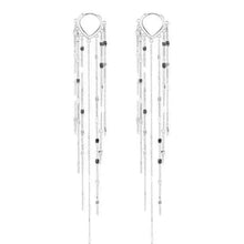 将图片加载到图库查看器,New Aesthetic 925 Sterling Silver Light Luxury Long Tassel Hoop Earrings for women - Women fashion Accessories