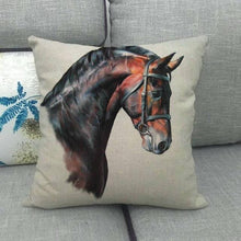 Load image into Gallery viewer, New Animal Pattern Pillow Cover Simple Wind Pillow Set Art Home Decorative Throw Pillow Cover Horse Cotton Linen Cushion for Couch Sofa Bedroom Livingroom Kitchen Car Restoring Ancient Ways Horse Head Decorative Cushion Covers 45x45CM