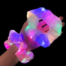 Load image into Gallery viewer, New Arrival Girls LED Luminous Scrunchies Hairband Ponytail Holder Headwear Elastic Hair Bands Solid Color Hair Accessories Ponytail Holder Accessories for Women And Girls