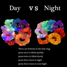 Load image into Gallery viewer, New Arrival Girls LED Luminous Scrunchies Hairband Ponytail Holder Headwear Elastic Hair Bands Solid Color Hair Accessories Ponytail Holder Accessories for Women And Girls
