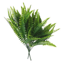 Load image into Gallery viewer, New Artificial Shrubs Boston Fern Grass Fake Green Bushes Indoor Outdoor UV Resistant Indoor Outside For Home Garden Porch Window Décor