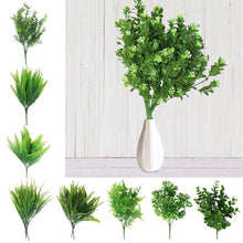 Load image into Gallery viewer, New Artificial Shrubs Boston Fern Grass Fake Green Bushes Indoor Outdoor UV Resistant Indoor Outside For Home Garden Porch Window Décor