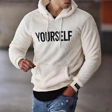 将图片加载到图库查看器,New Autumn And Winter Warm Men Wool Hooded Sweatshirts Letter Print Hooded Men's Embroidered Sweater Casual Hooded Long Sleeve Hipster Gym Long Sleeve Hoodies