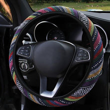 将图片加载到图库查看器,New Baja Blanket Car Steering Wheel Cover Linen Universal Elastic Flax Stripe Cool Interior Car Steering Wheel Cover Ethnic Style Car Accessories Steering Wheel Covers with Cloth for Women Breathable Anti Skid Better Grips Steering Wheel Cover Women
