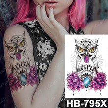 将图片加载到图库查看器,New Big Butterfly Waterproof Temporary Sticker Tattoo Elegant Black Colorful Tattoos Rose For Women Men