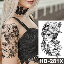 将图片加载到图库查看器,New Big Butterfly Waterproof Temporary Sticker Tattoo Elegant Black Colorful Tattoos Rose For Women Men