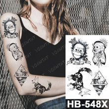 将图片加载到图库查看器,New Big Butterfly Waterproof Temporary Sticker Tattoo Elegant Black Colorful Tattoos Rose For Women Men