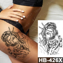 将图片加载到图库查看器,New Big Butterfly Waterproof Temporary Sticker Tattoo Elegant Black Colorful Tattoos Rose For Women Men