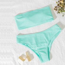 将图片加载到图库查看器,New Bikini High Waist Strapless Bikini Women Swimwear Women Swimsuit Padded Bathing Suit Women High Waist Bikini Set Strapless 2 Piece Bathing Suit Swimsuits