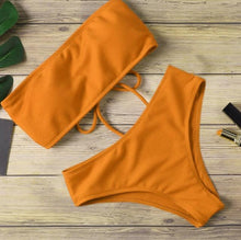 将图片加载到图库查看器,New Bikini High Waist Strapless Bikini Women Swimwear Women Swimsuit Padded Bathing Suit Women High Waist Bikini Set Strapless 2 Piece Bathing Suit Swimsuits
