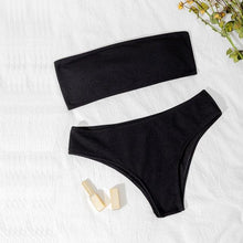 将图片加载到图库查看器,New Bikini High Waist Strapless Bikini Women Swimwear Women Swimsuit Padded Bathing Suit Women High Waist Bikini Set Strapless 2 Piece Bathing Suit Swimsuits