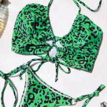 将图片加载到图库查看器,New Bikini Set Women Solid Female Cut Bikinis Swimwear Push Up Swimsuit Bath Suit Women's Bikini Padded Cutout Strappy Halter Swimsuits Two Piece Bathing Suits