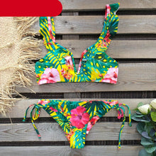 将图片加载到图库查看器,New Bikini Set Women Solid Female Cut Bikinis Swimwear Push Up Swimsuit Bath Suit Women's Bikini Padded Cutout Strappy Halter Swimsuits Two Piece Bathing Suits
