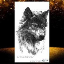 Load image into Gallery viewer, New Black Wolf Forest Sticker Tattoos Temporary Tree Fierce Animal Body Tattoo Luxury Design Custom Tatoos For Mens