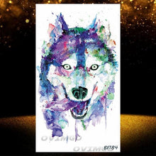 Load image into Gallery viewer, New Black Wolf Forest Sticker Tattoos Temporary Tree Fierce Animal Body Tattoo Luxury Design Custom Tatoos For Mens