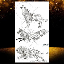 Load image into Gallery viewer, New Black Wolf Forest Sticker Tattoos Temporary Tree Fierce Animal Body Tattoo Luxury Design Custom Tatoos For Mens