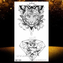 Load image into Gallery viewer, New Black Wolf Forest Sticker Tattoos Temporary Tree Fierce Animal Body Tattoo Luxury Design Custom Tatoos For Mens