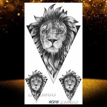 Load image into Gallery viewer, New Black Wolf Forest Sticker Tattoos Temporary Tree Fierce Animal Body Tattoo Luxury Design Custom Tatoos For Mens