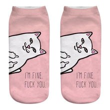 将图片加载到图库查看器,New Cartoon Cat Socks 3D Print Art Funny Socks Women Cute Low Cut Ankle Socks Made o Pure Cotton Short Socks Trending Fashion Short Ankle Socks For Men And Women