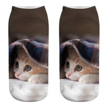 将图片加载到图库查看器,New Cartoon Cat Socks 3D Print Art Funny Socks Women Cute Low Cut Ankle Socks Made o Pure Cotton Short Socks Trending Fashion Short Ankle Socks For Men And Women