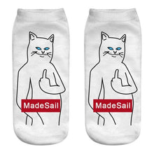 将图片加载到图库查看器,New Cartoon Cat Socks 3D Print Art Funny Socks Women Cute Low Cut Ankle Socks Made o Pure Cotton Short Socks Trending Fashion Short Ankle Socks For Men And Women