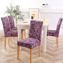 Load image into Gallery viewer, New Chair Covers Spandex Stretch Chair Covers Dining Slipcover Decorative Chair Cover floral For Kitchen Wedding Banquet Hotel Stretch Armless Chair Slipcover for Dining Room Seat Cushion, Spandex Kitchen Parson Chair Protector Cover, Removable & Washable