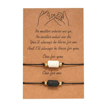 Load image into Gallery viewer, New Charm Bracelet For Friendship Couples 2pcs/set Volcanic Stone Bracelet Bead Bangles Natural Stone Bracelets Set Friendship Hand Woven Braided Stretch String Adjustable For Couples