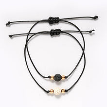 Load image into Gallery viewer, New Charm Bracelet For Friendship Couples 2pcs/set Volcanic Stone Bracelet Bead Bangles Natural Stone Bracelets Set Friendship Hand Woven Braided Stretch String Adjustable For Couples