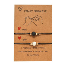Load image into Gallery viewer, New Charm Bracelet For Friendship Couples 2pcs/set Volcanic Stone Bracelet Bead Bangles Natural Stone Bracelets Set Friendship Hand Woven Braided Stretch String Adjustable For Couples