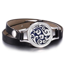 将图片加载到图库查看器,New Charming Bracelet Aromatherapy Essential Oil Diffuser Locket Bracelets Adjustable Genuine Leather Wrap Essential Oil Diffuser Bracelet Valentine's Day Present Aromatherapy For Women