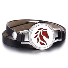 将图片加载到图库查看器,New Charming Bracelet Aromatherapy Essential Oil Diffuser Locket Bracelets Adjustable Genuine Leather Wrap Essential Oil Diffuser Bracelet Valentine's Day Present Aromatherapy For Women