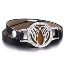 将图片加载到图库查看器,New Charming Bracelet Aromatherapy Essential Oil Diffuser Locket Bracelets Adjustable Genuine Leather Wrap Essential Oil Diffuser Bracelet Valentine's Day Present Aromatherapy For Women