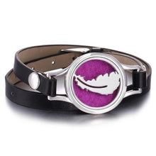 将图片加载到图库查看器,New Charming Bracelet Aromatherapy Essential Oil Diffuser Locket Bracelets Adjustable Genuine Leather Wrap Essential Oil Diffuser Bracelet Valentine's Day Present Aromatherapy For Women