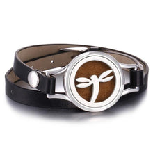 将图片加载到图库查看器,New Charming Bracelet Aromatherapy Essential Oil Diffuser Locket Bracelets Adjustable Genuine Leather Wrap Essential Oil Diffuser Bracelet Valentine's Day Present Aromatherapy For Women